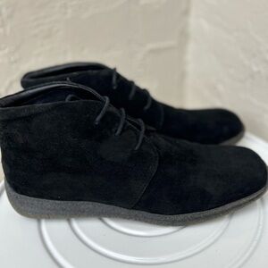 Ecco Mens 8 Black Suede Leather Lace Up Chukka Boots Comfort Shoes